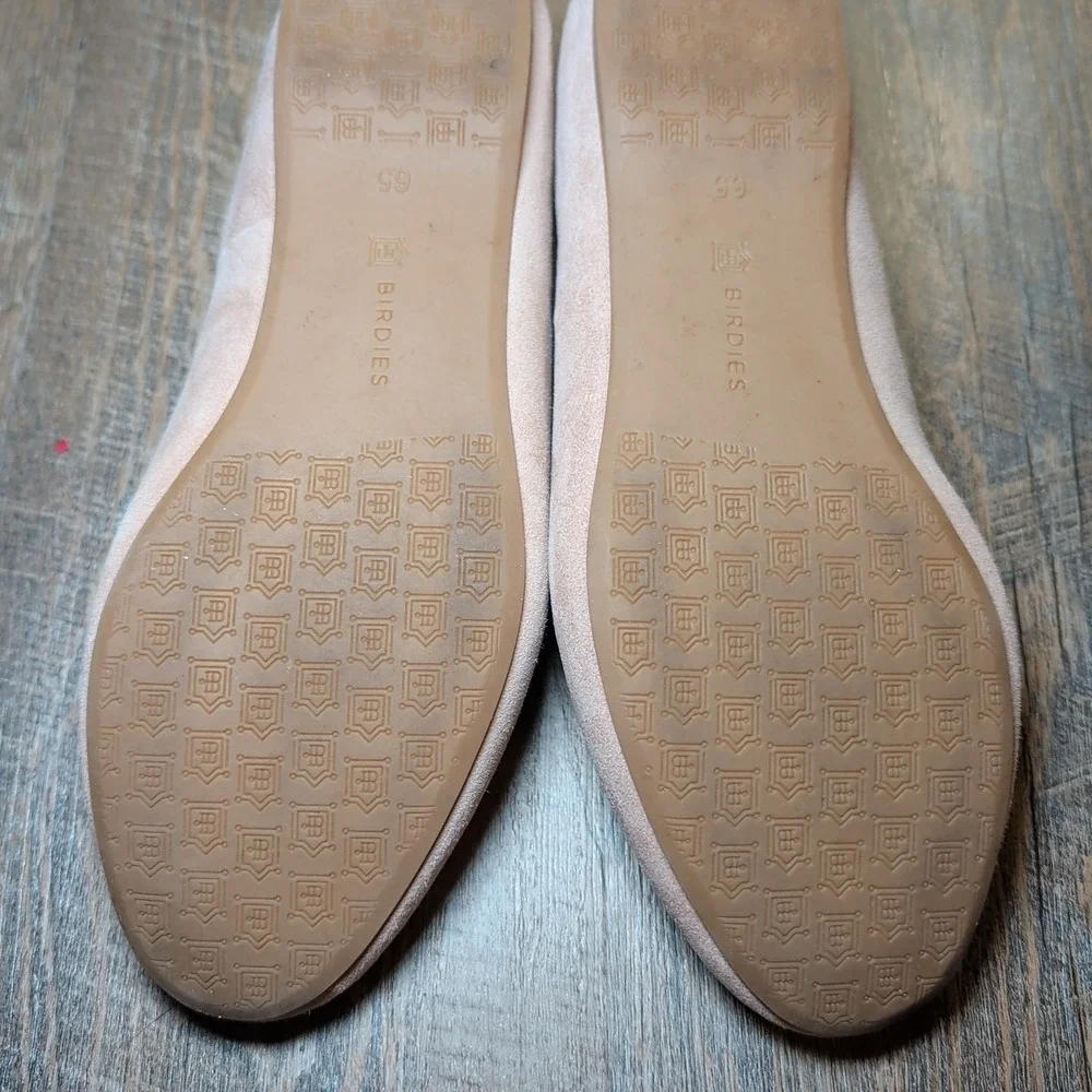 Birdies Velvet Flats Womens Sz 6.5 Latte Slip-On Ballet Starling Quilted Insole